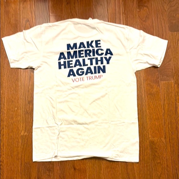 2024 New White MAHA Make America Healthy Again Vote Trump Short Sleeve Tee Large - Picture 3 of 4